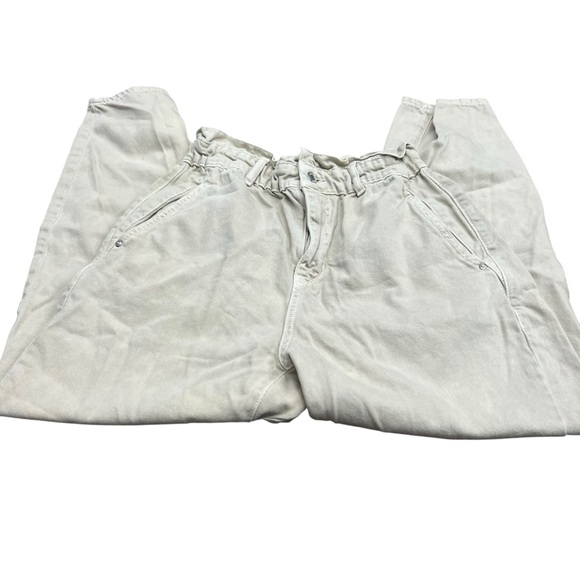 Zara Women's 90's Inspired Demin Casual Tan Pants Size US 6 - Picture 2 of 6